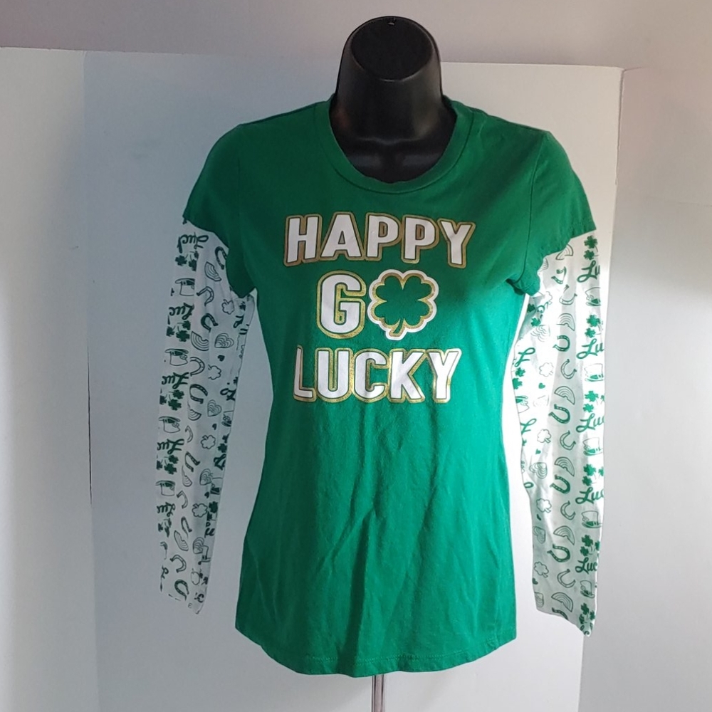 St.Patrick's Day Happy Go Lucky Long Sleeve Shirt